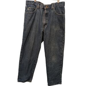 Vintage LL Bean Natural Fit Plaid Lined‎ Jeans JW72 Cotton 36x30 90s Y2K Durable